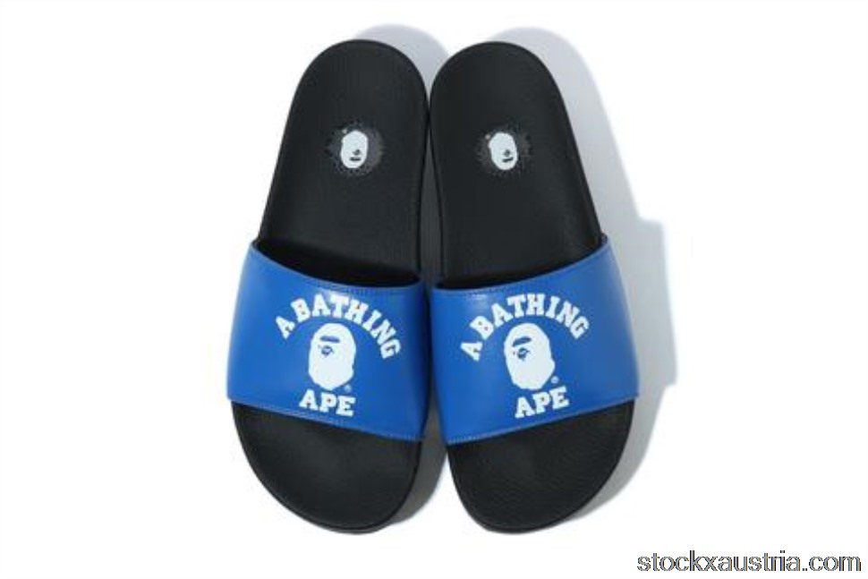 A Bathing Ape College Slide Sandals Blue AT