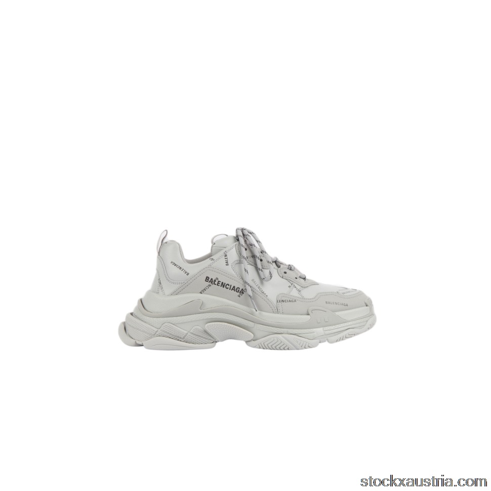 Balenciaga Triple S Allover Logo Gray 536737W2FA11210 AT