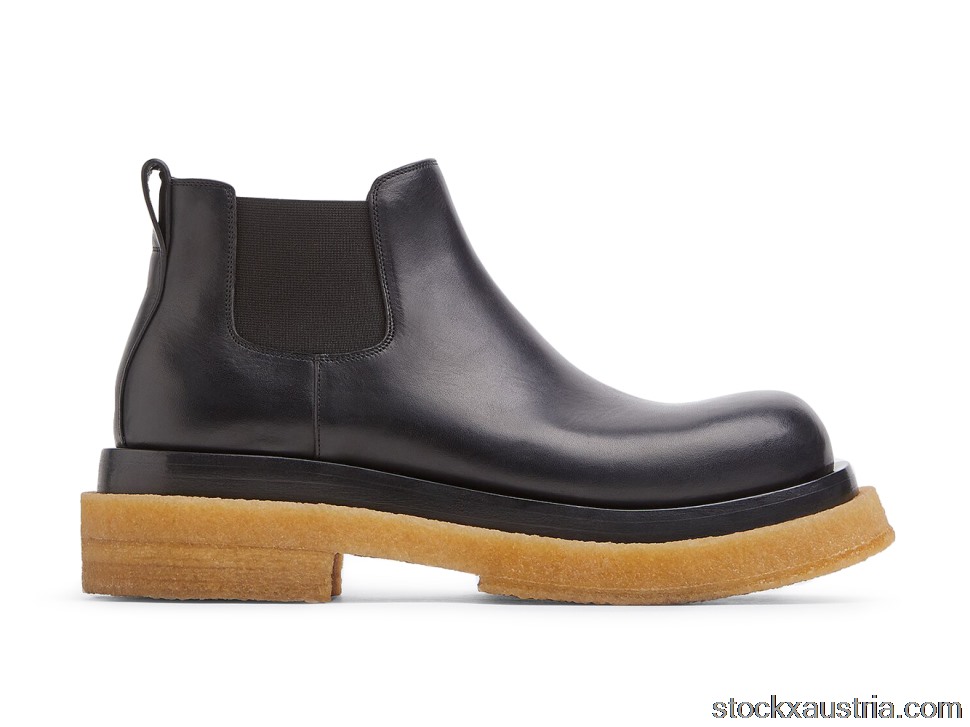 Bottega Veneta Lug Cropped Chelsea Boot Black Gum 668369VBS501000 AT