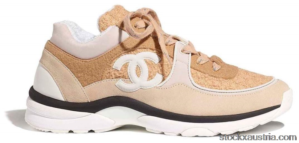 Chanel Low Top Trainer CC Beige Wool (W) AT