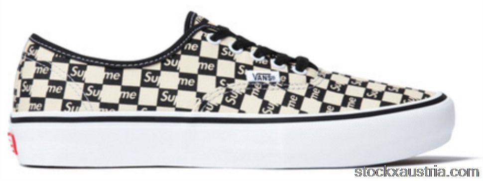 Vans Authentic Supreme Black Checker Logo VN000Q0DJLW AT