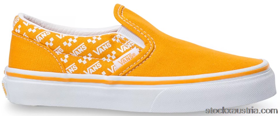 Vans Slip-On Logo Repeat Cadmium Yellow (PS) VN0A4BUTWKD AT
