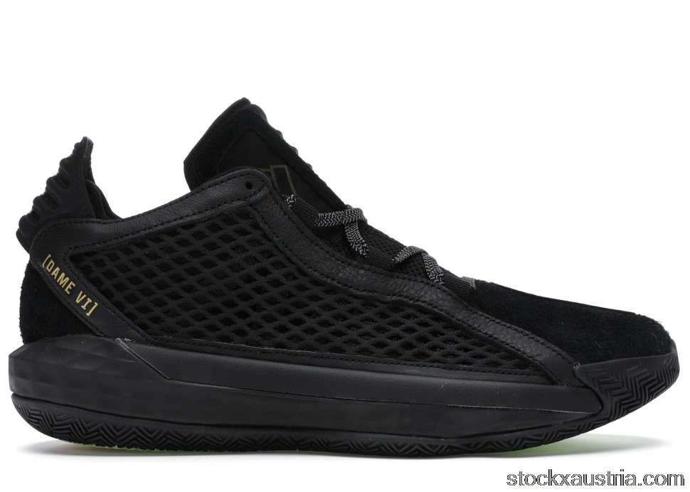 adidas Dame 6 Leather Black Gold FV8627 FW9031 AT