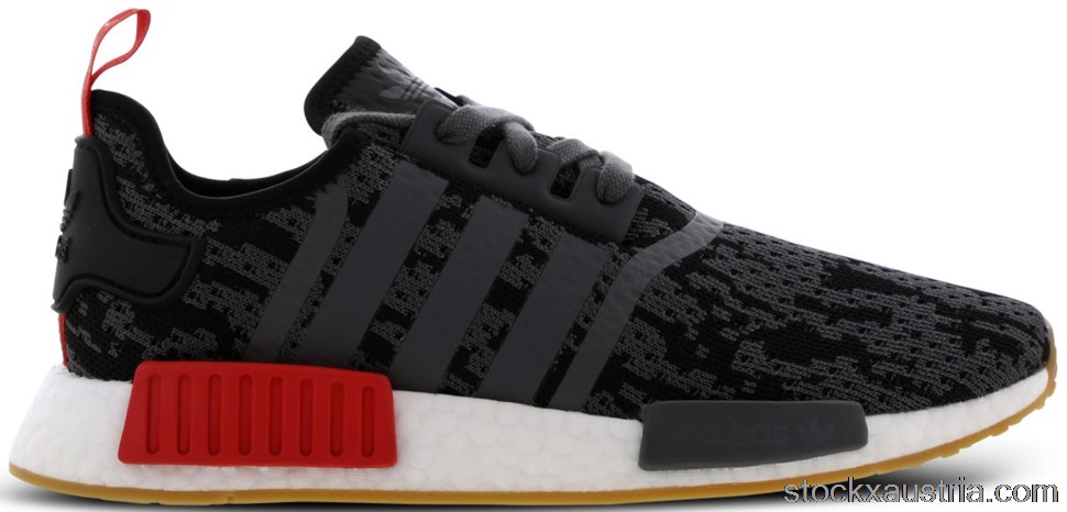 adidas NMD R1 Black Grey Red Gum (Foot Locker Exclusive) CG6666 AT