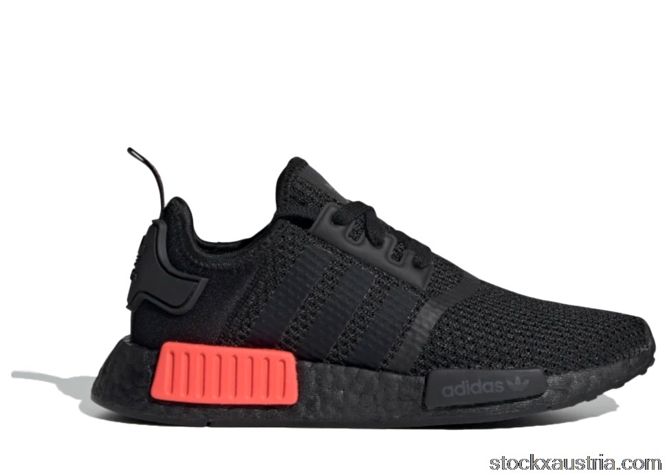 adidas NMD R1 V2 Core Black Solar Red (GS) FV8174 AT
