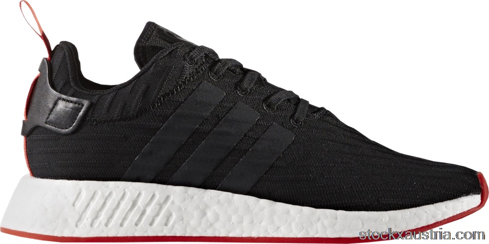 adidas NMD R2 Core Black Red Two Toned BA7252 AT