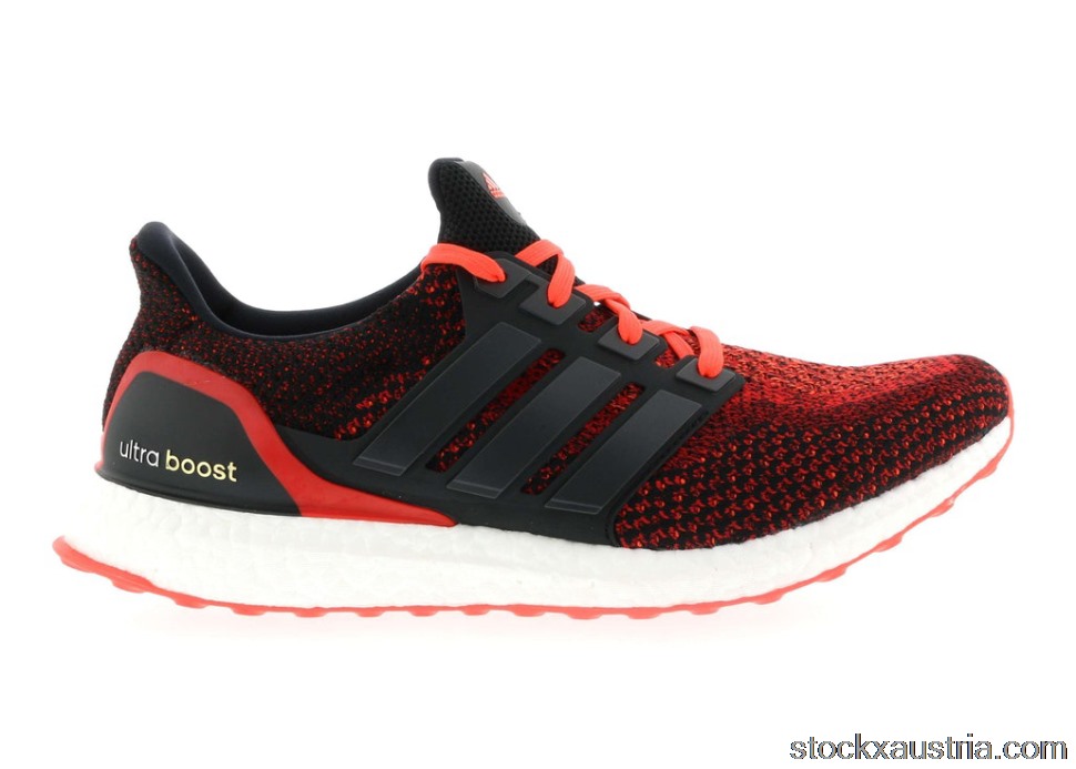 adidas Ultra Boost 2.0 Core Black Solar Red AQ5930 AT