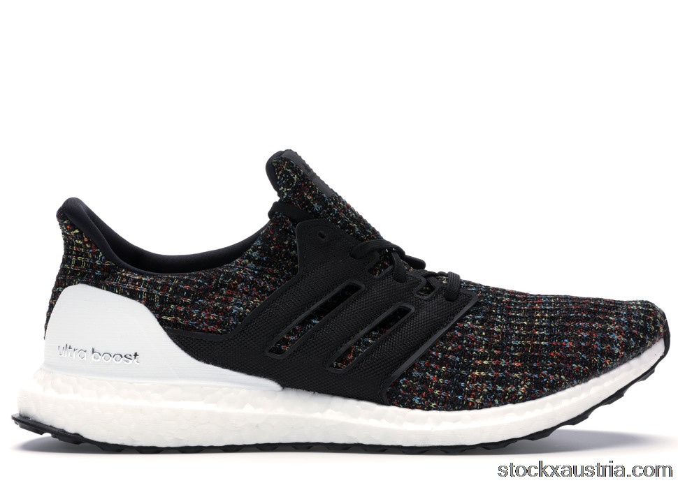 adidas Ultra Boost 4.0 Black Multi-Color White Heel Cage F35232 AT